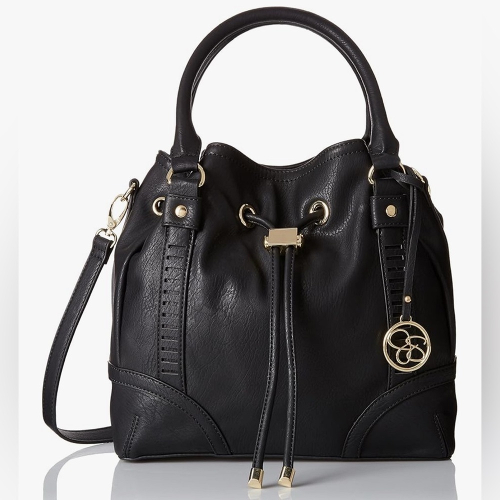 Jessica Simpson Black Erica Drawstring Bag
